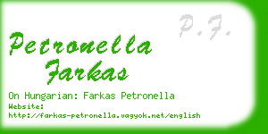 petronella farkas business card